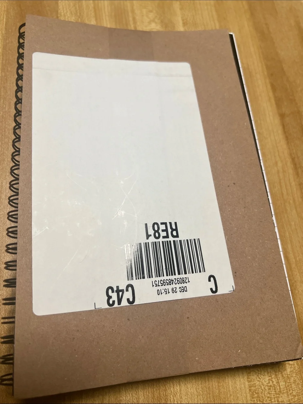 #3,008**Tiger Spiral Notebook/Black Cover W/Brown Illustration. By Julie Lee